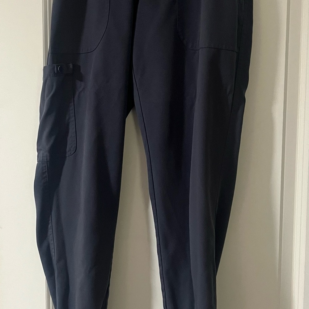 Black Cargo Pants with Relaxed Fit and Tapered Legs